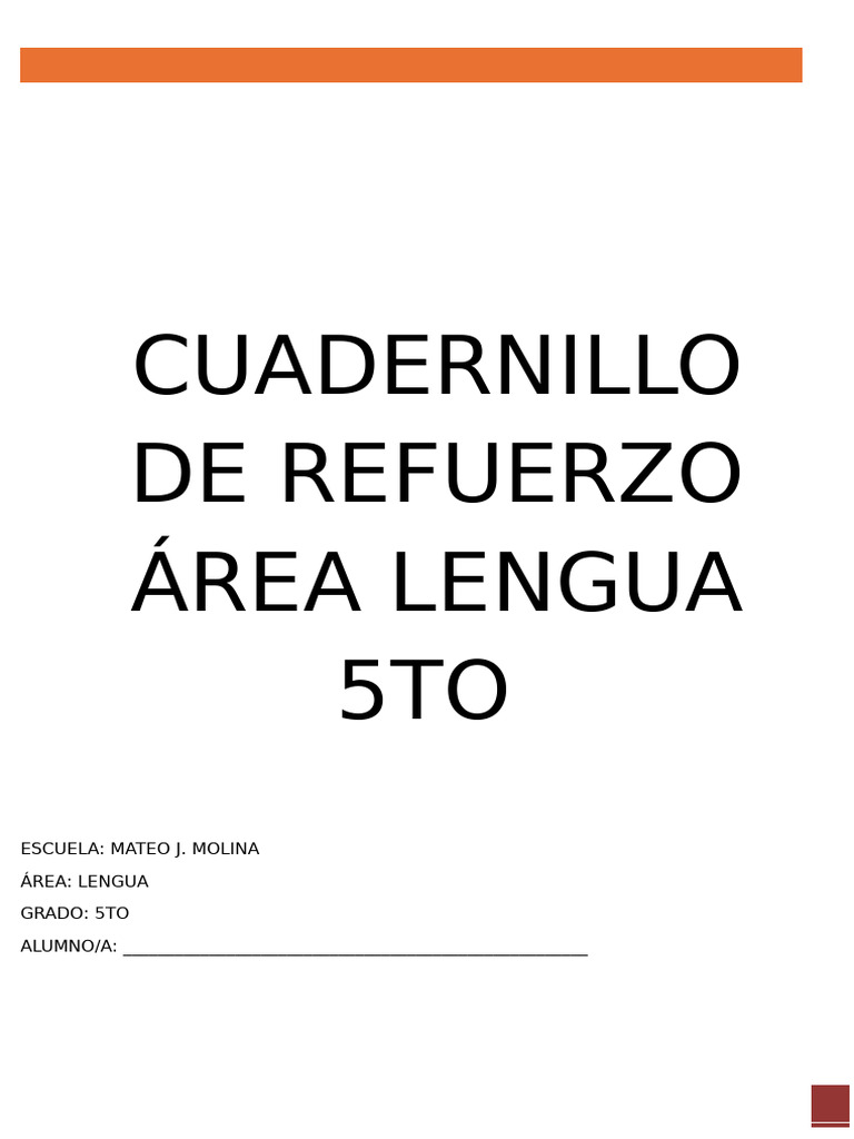 Cuadernillo Lengua 5to C | PDF