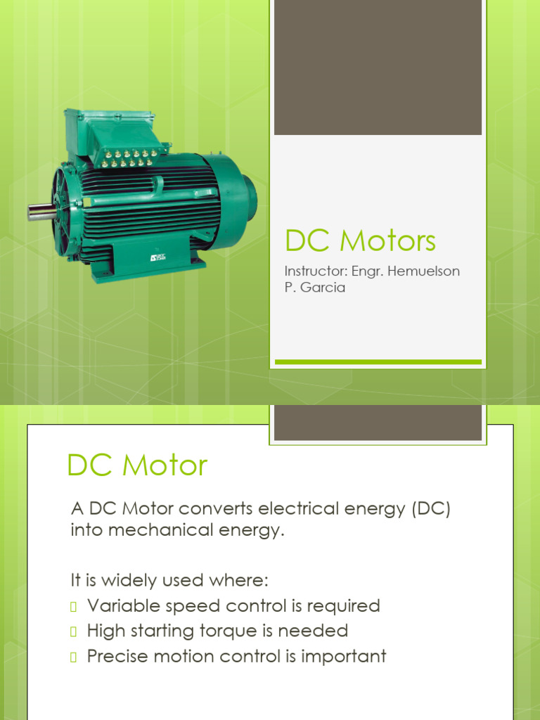 DC Motors | PDF | Electric Motor | Magnetic Devices