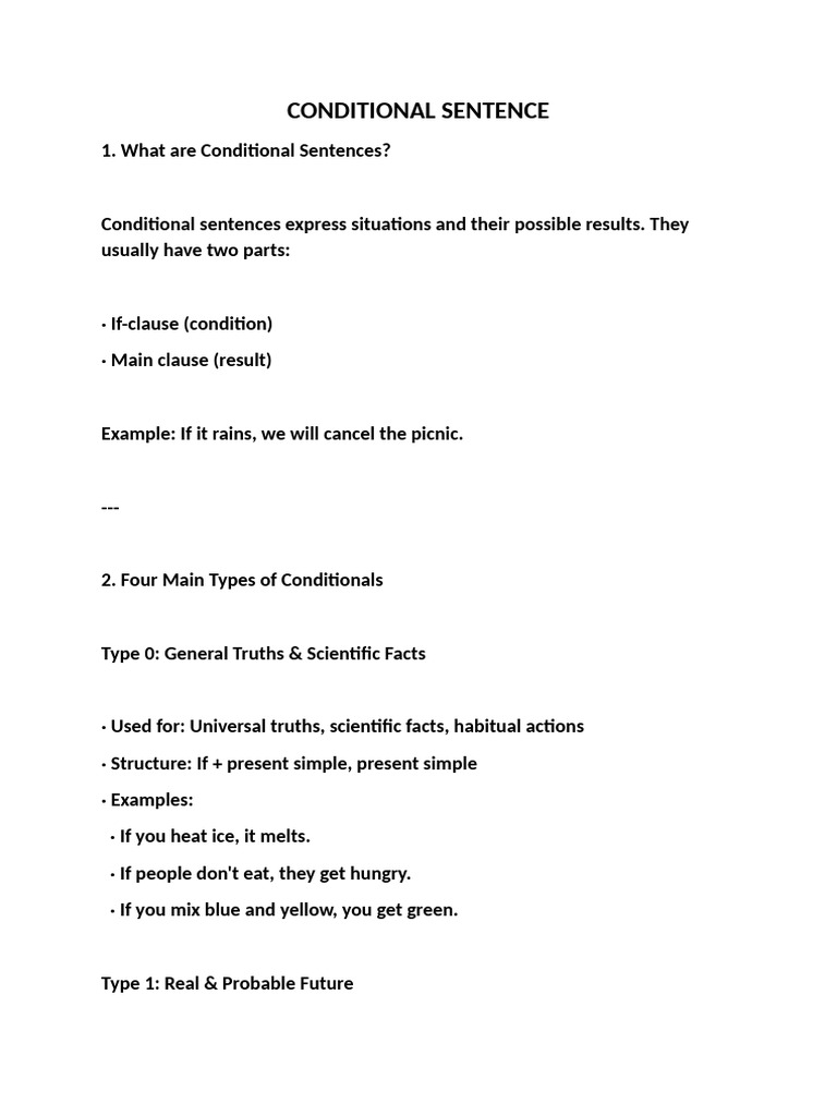 conditional sentences | PDF | Verb | Linguistics