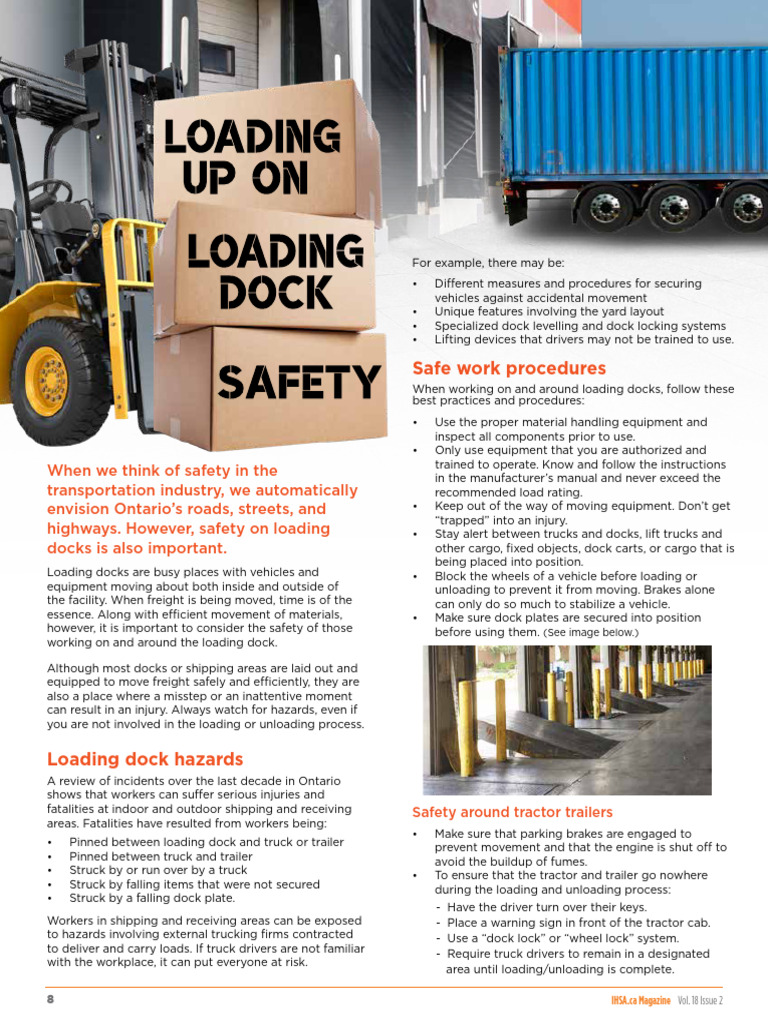Loading Up on Loading Dock Safety | PDF | Truck | Forklift