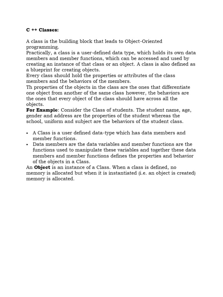 Classes and Objects | PDF | Method (Computer Programming) | Object ...