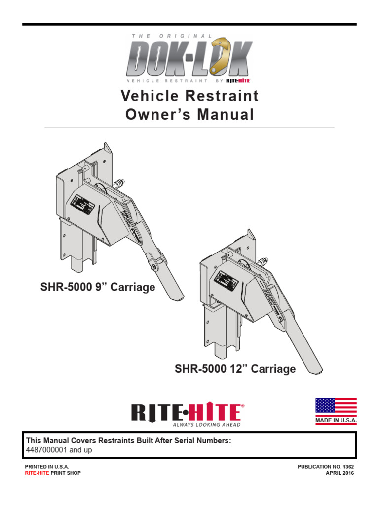 Rite Hite Shadow+Hook Vehicle Restraint System | PDF | Land Vehicles ...
