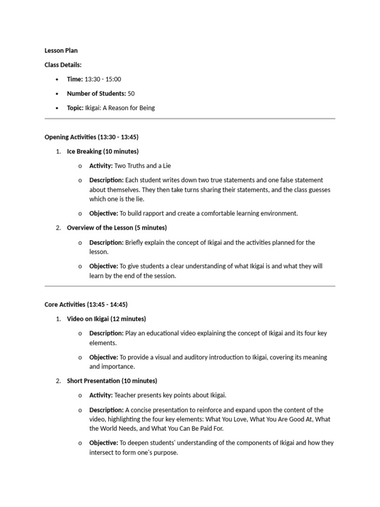 Lesson Plan | PDF | Lesson Plan | Cognitive Science