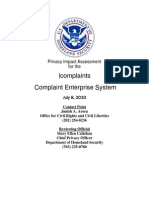 Privacy Pia Dhs Icomplaints DHS Privacy Documents for Department-wide Programs 08-2012