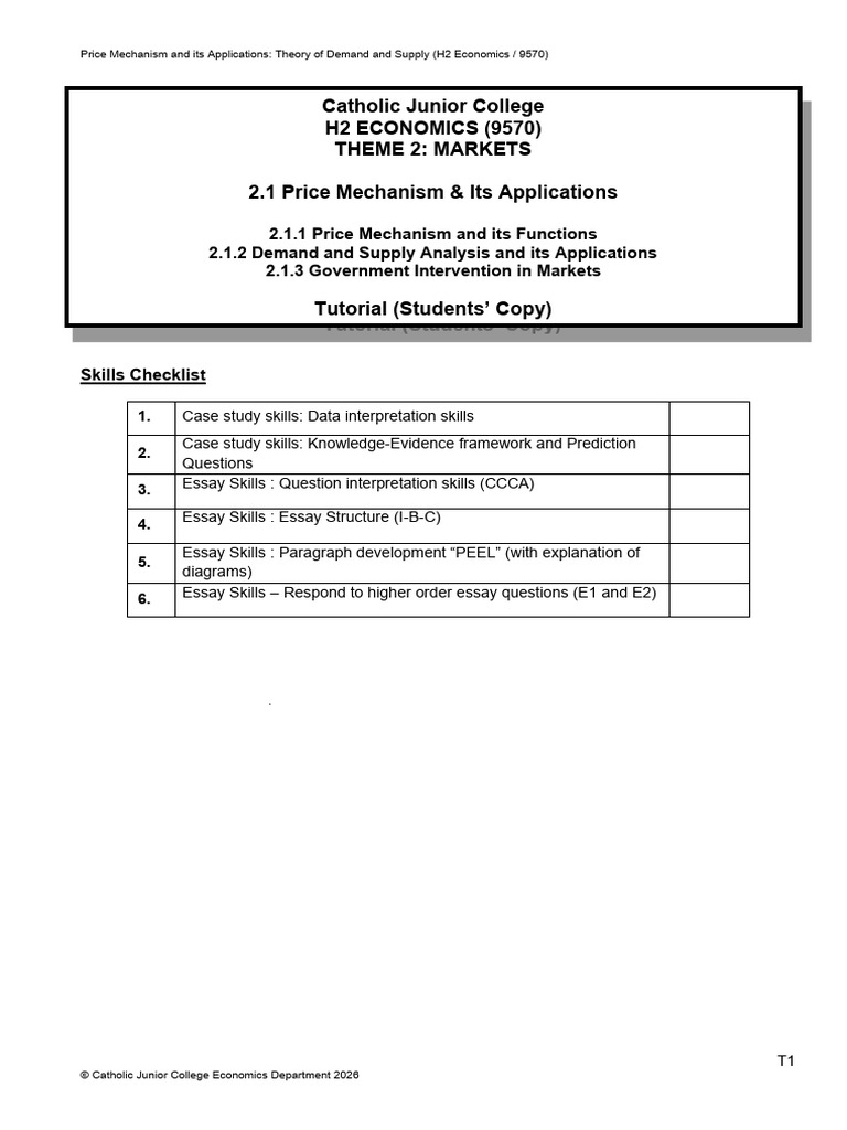 2026 H2 DDSS Tutorial (Student Copy) | PDF | Economic Equilibrium ...