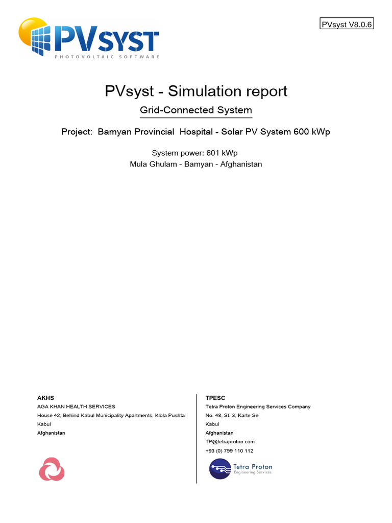 PVsyst - Simulation Report | PDF | Photovoltaic System | Photovoltaics