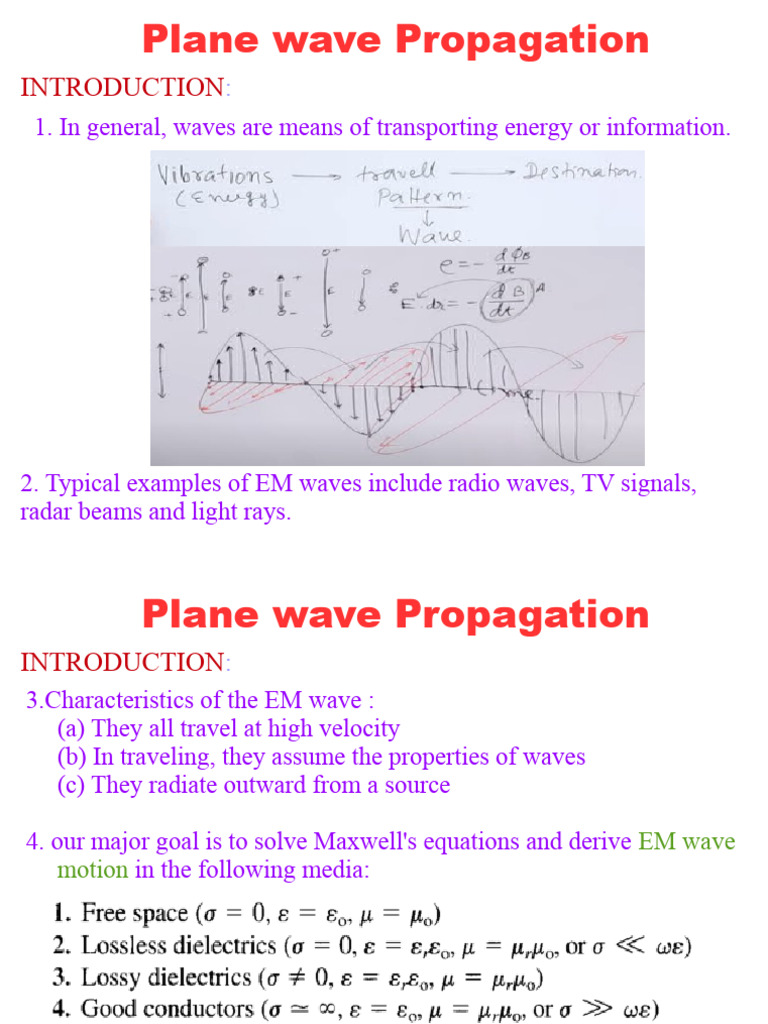UNIT-5 Part 1plane Wave Propagation | PDF | Waves | Polarization (Waves)