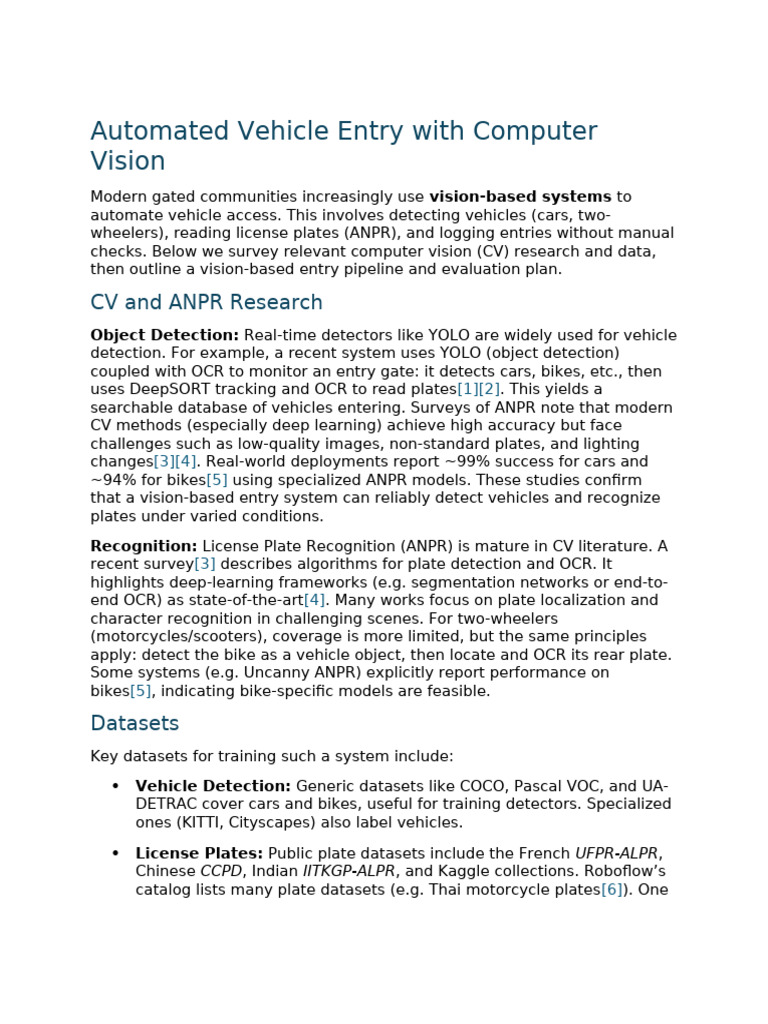 Automated Vehicle Entry With Computer Vision | PDF | Optical Character ...