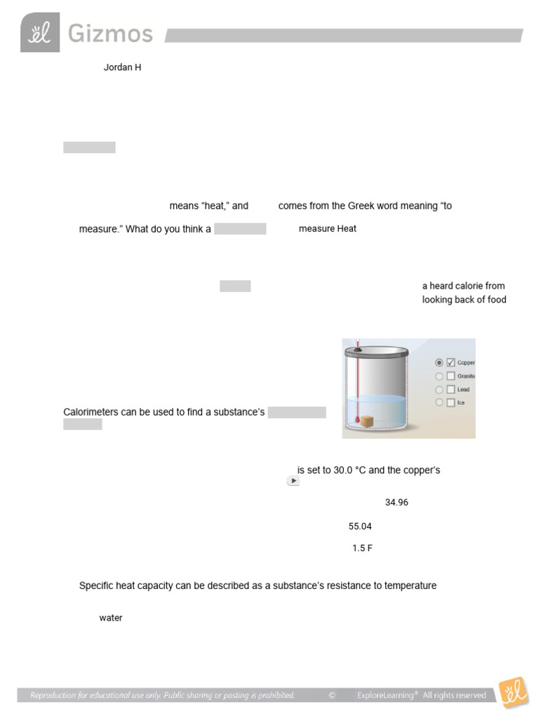 Kami Export - Jordan Horg - Calorimetry | PDF | Calorie | Heat