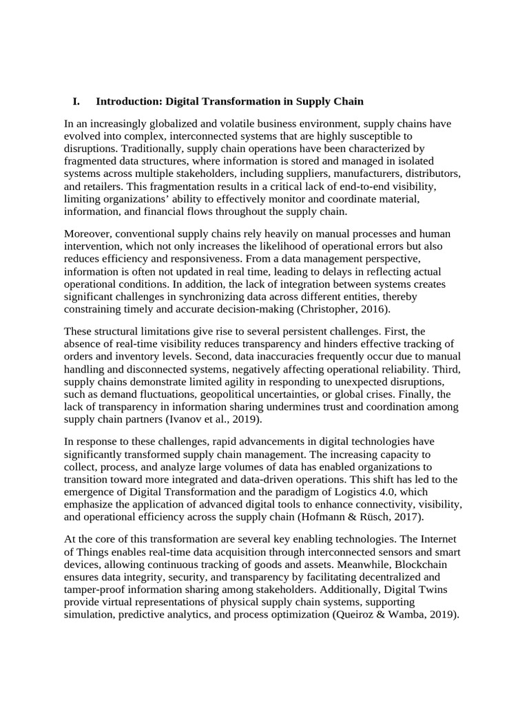 Introduction_ Digital Transformation in Supply Chain | PDF | Supply ...