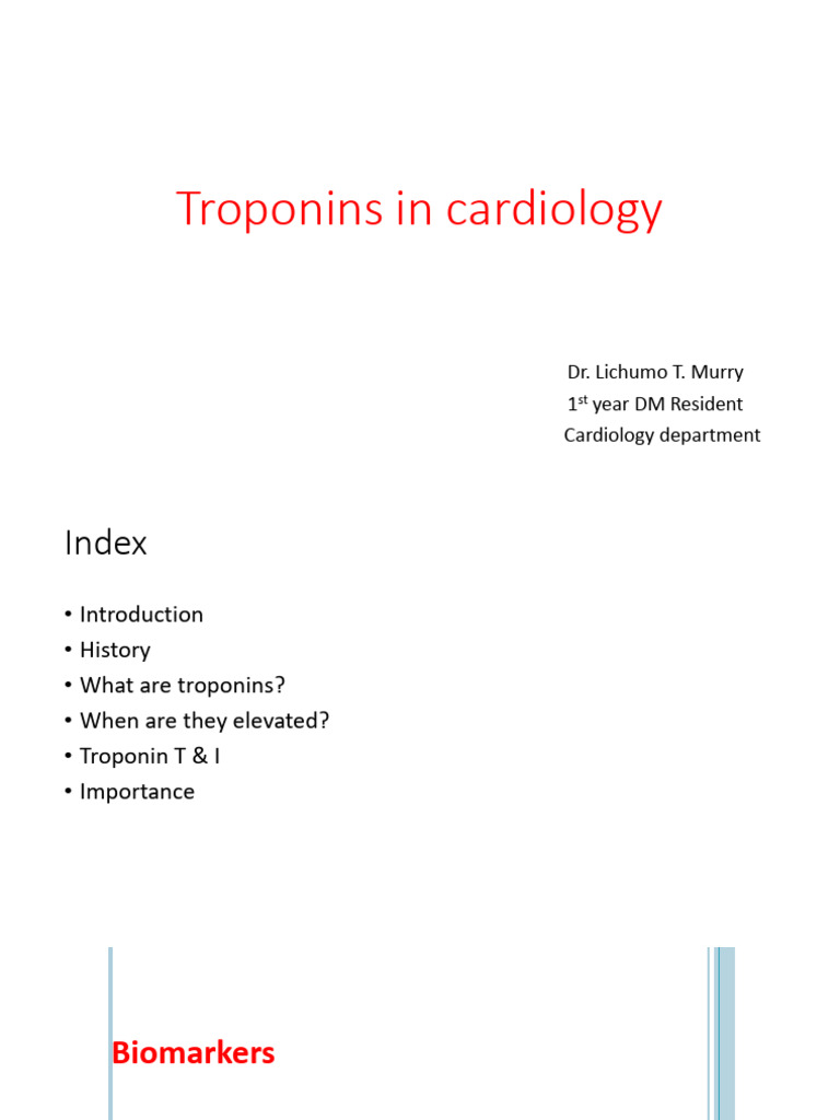 Troponins in Cardiology | PDF | Myocardial Infarction | Cardiac Muscle