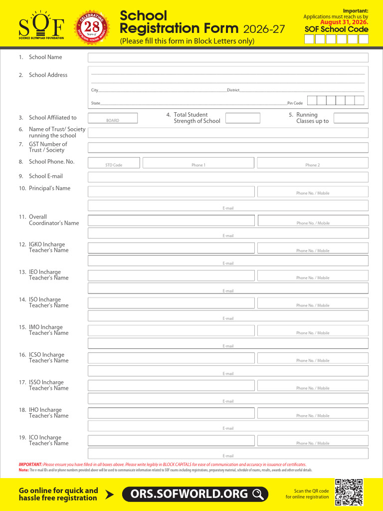 sof_school_registration_form_srf_for_schools_in_india | PDF | Financial ...