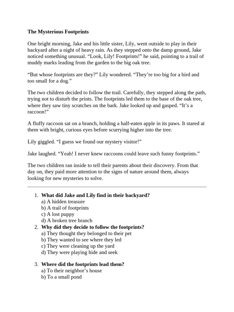 Grade 5 Reading Comprehension | PDF