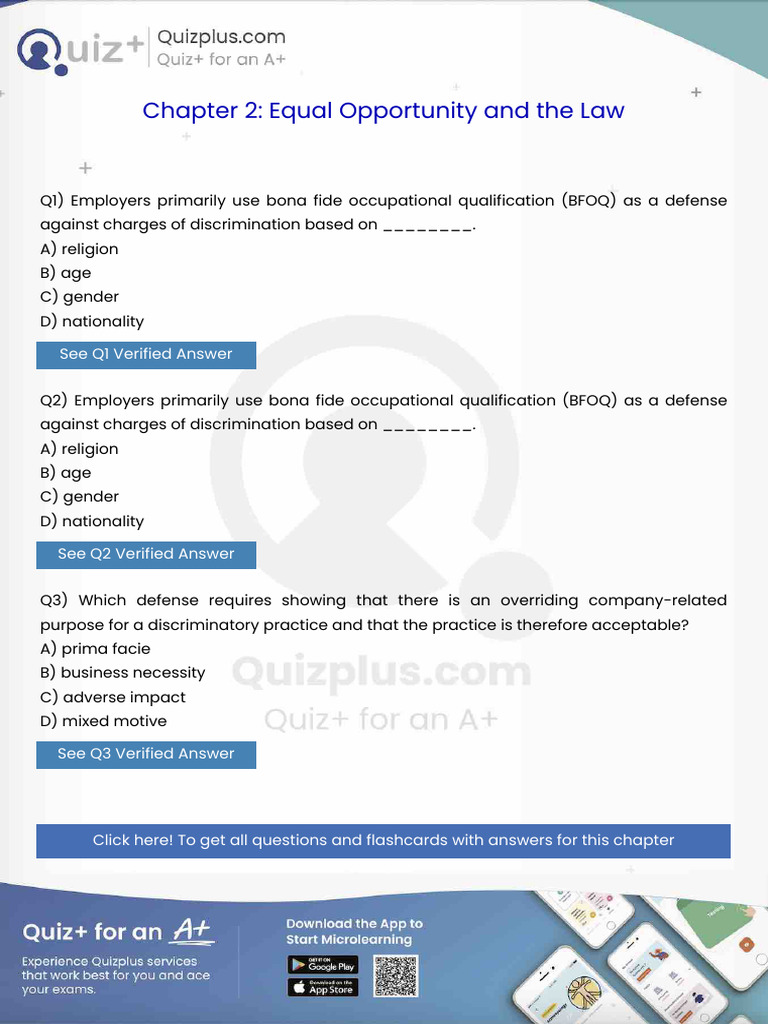 Employers Primarily Use Bona Fide Occupational Qualification Bfoq as a ...