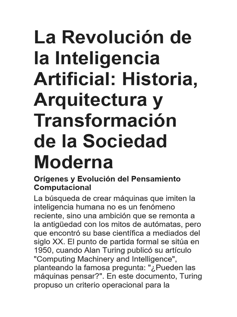 La Revolución de La Inteligencia Artificial | PDF | Inteligencia ...