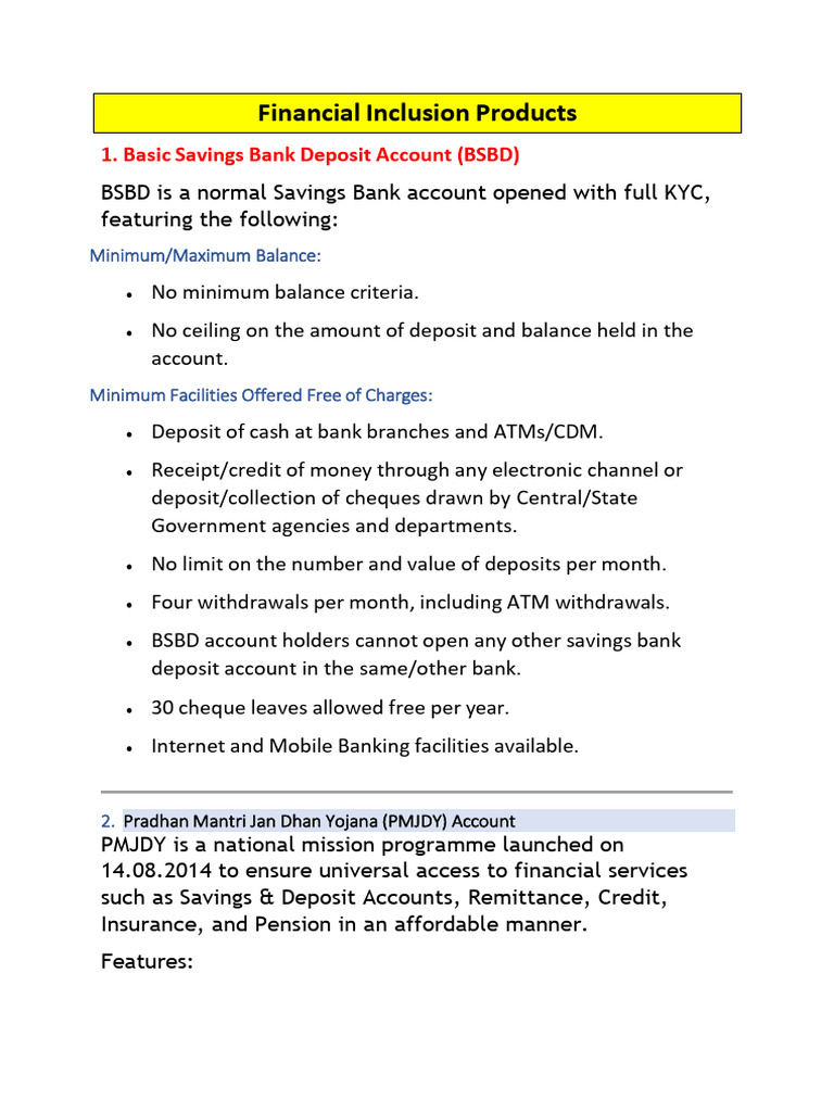 Government Scheme Financial Inclusion | PDF | Financial Services | Banking