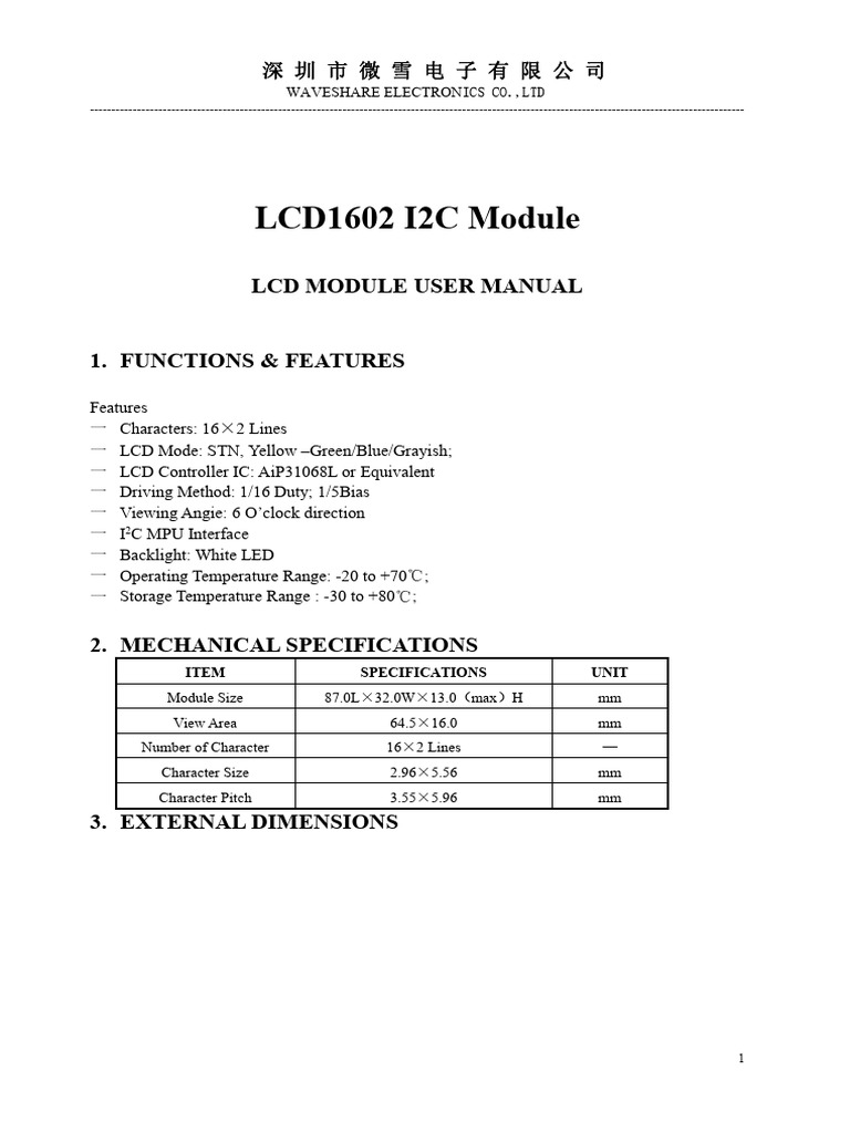 Lcd1602 I2c Module | PDF | Electrical Engineering | Manufactured Goods