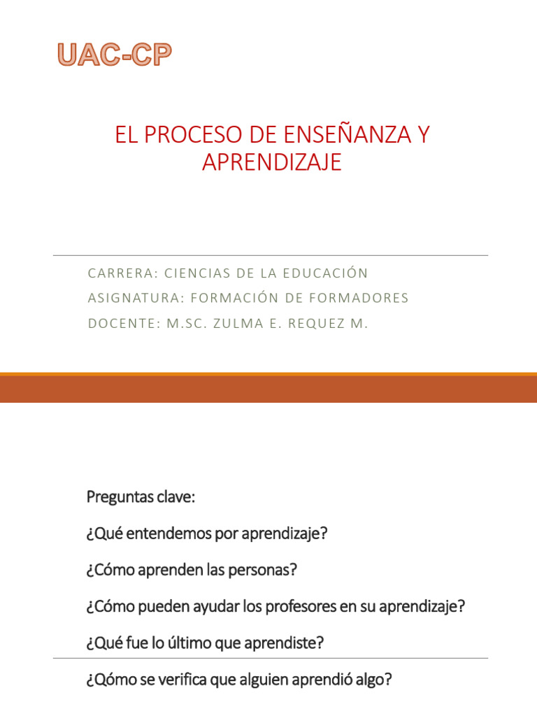 El Proceso de Enseñanza y Aprendizaje | PDF | Constructivismo ...