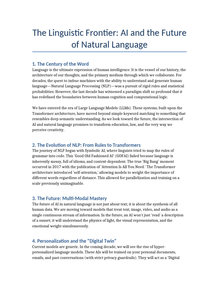 AI Future Natural Language Report | PDF | Artificial Intelligence ...