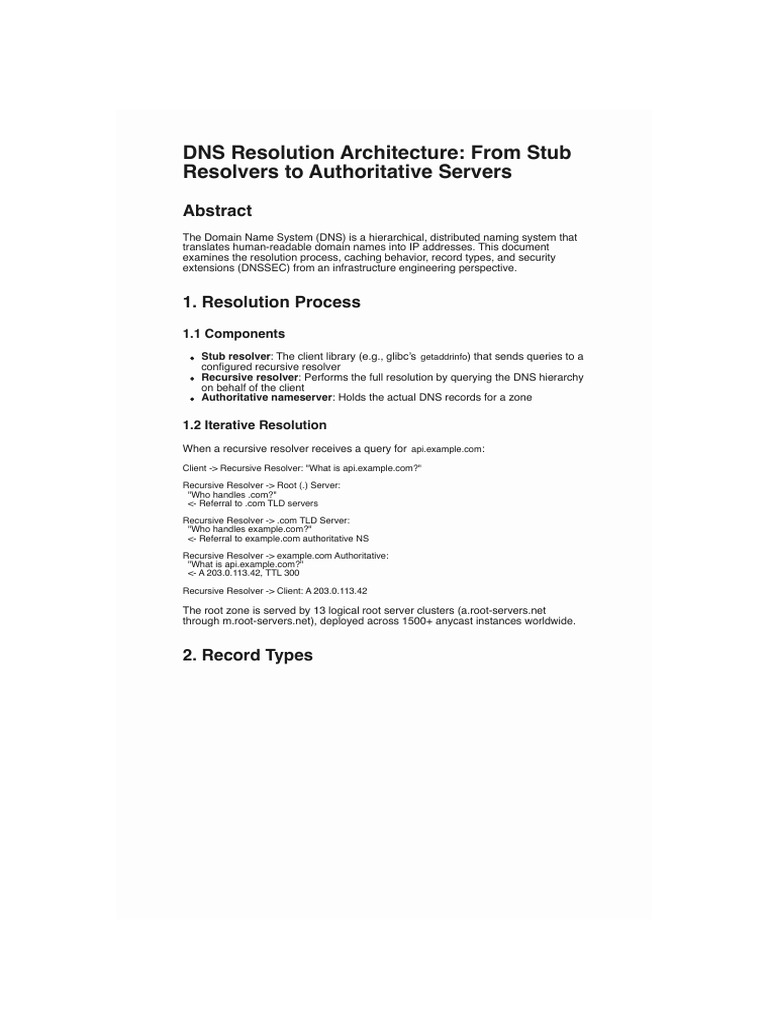 05 - DNS Resolution Architecture | PDF | Domain Name System | Computer ...