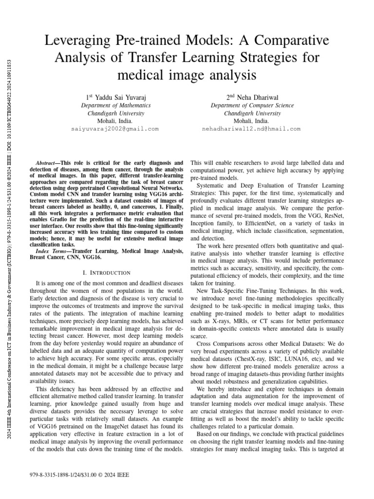Leveraging Pre-trained Models a Comparative Analysis of Transfer ...