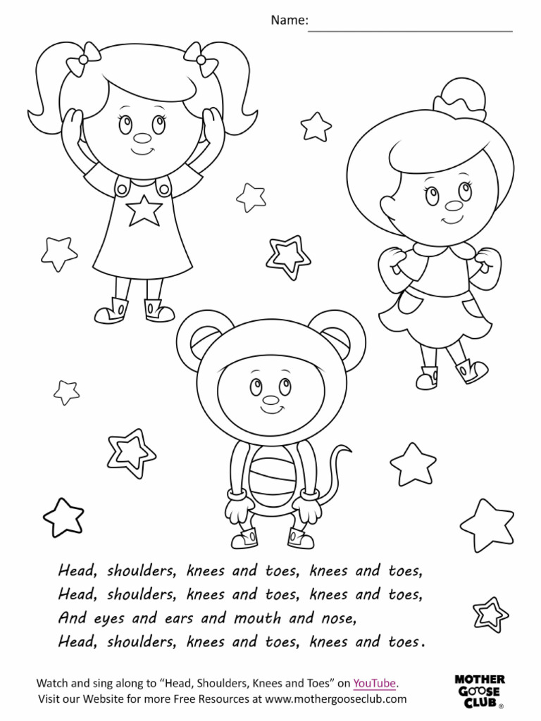 Activity Pages.head Shoulders Knees and Toes | PDF