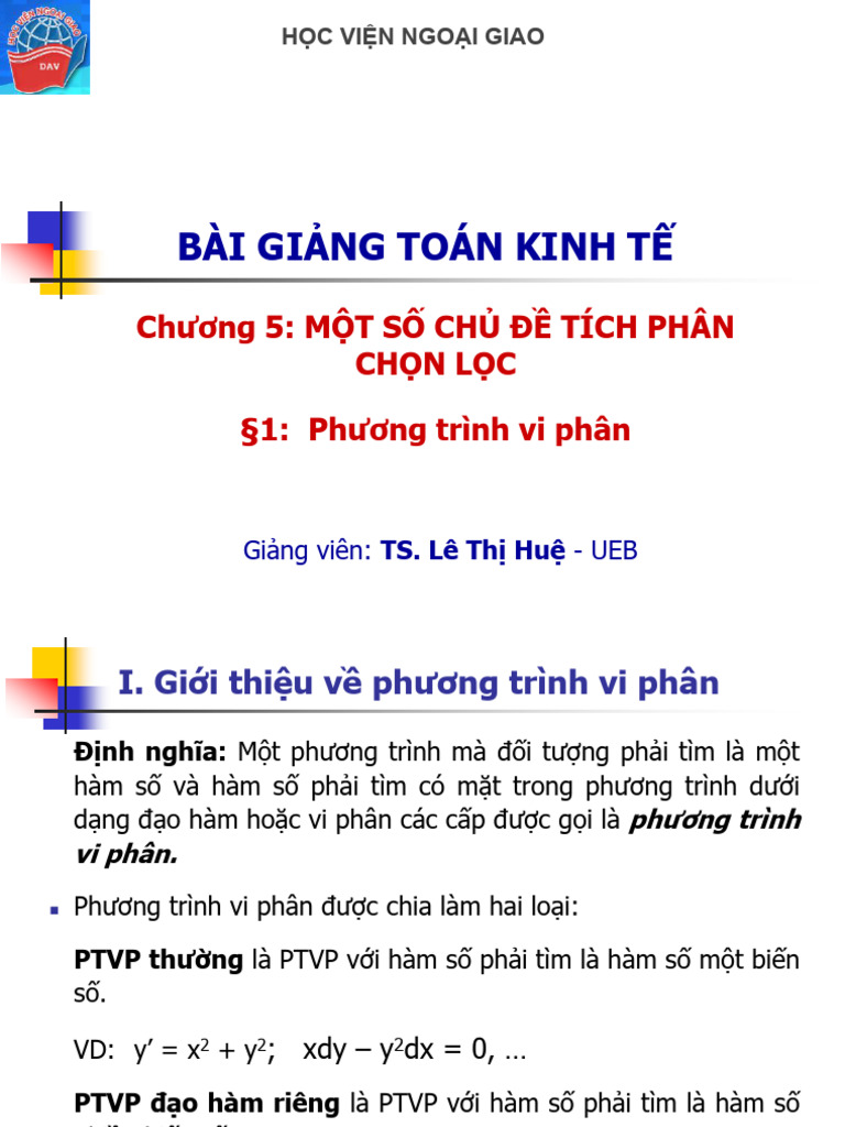 Chuong 5 - Mot So Chu de Tich Phan Chon Loc | PDF