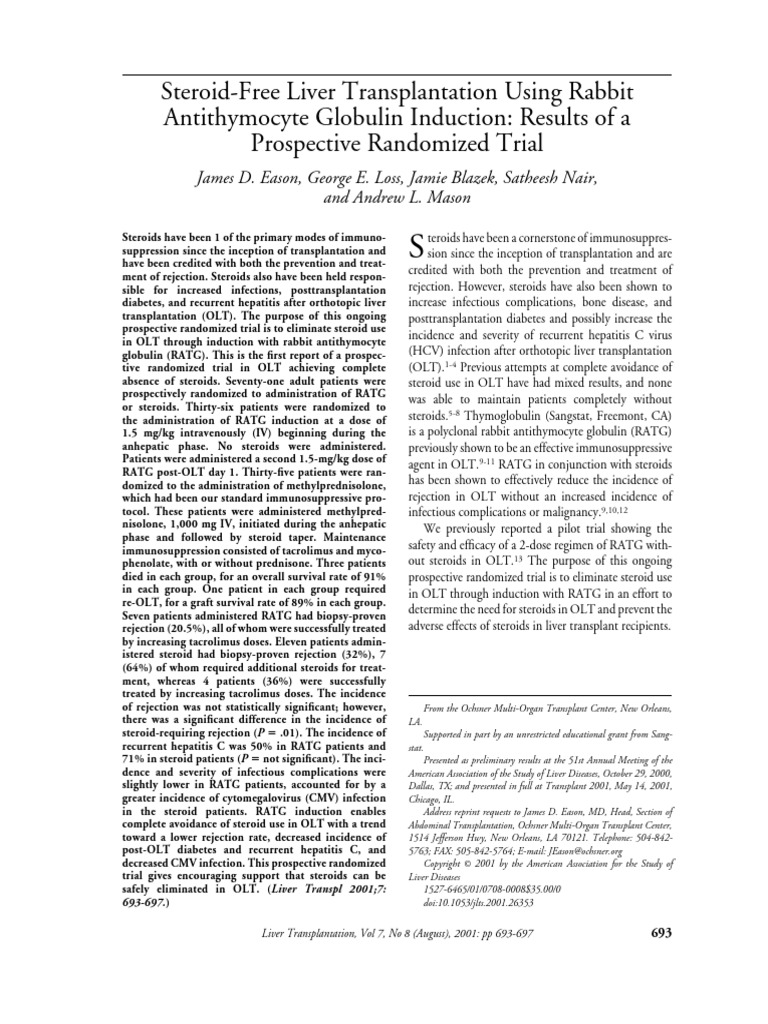 Eason 2001 | PDF | Urinary Tract Infection | Transplant Rejection