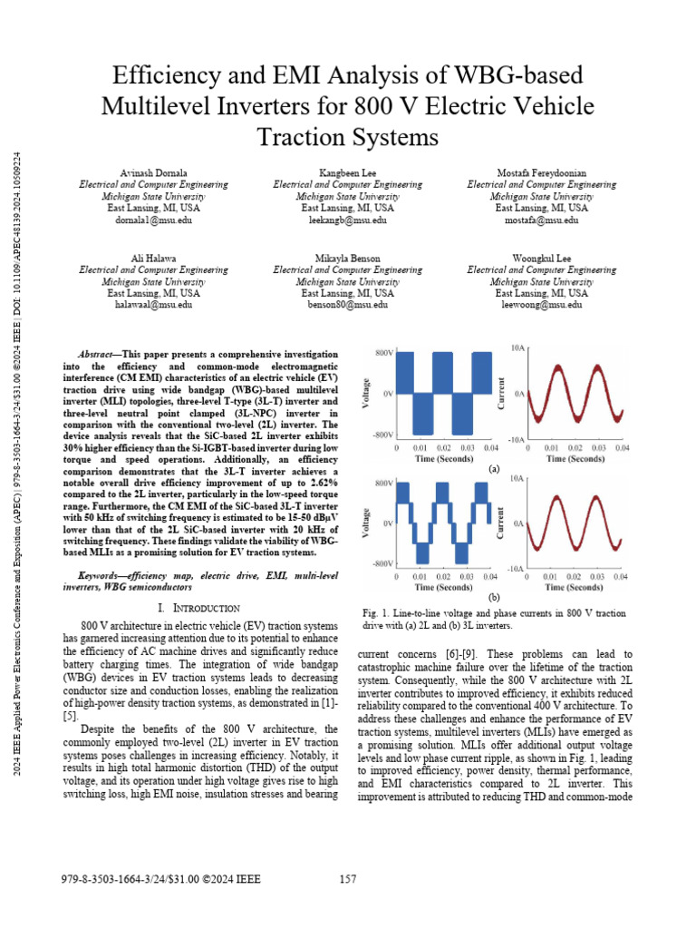 Efficiency and EMI Analysis of WBG-based Multilevel Inverters For | PDF ...