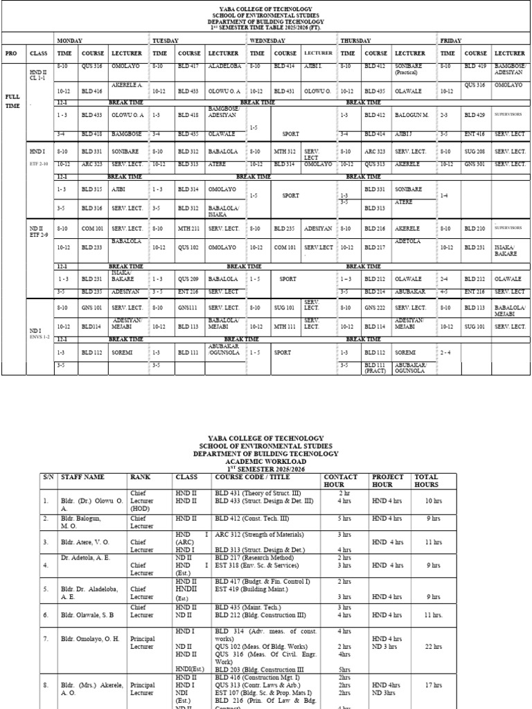 1st _Sem Time Table 2025_2026. Nw | PDF | Mathematics | Chess Theory