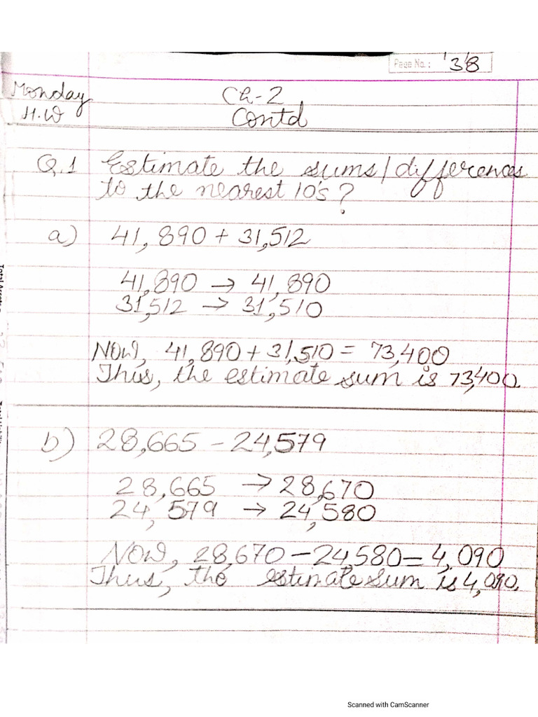 f1495488 Class 4 Maths Sample Notebook | PDF