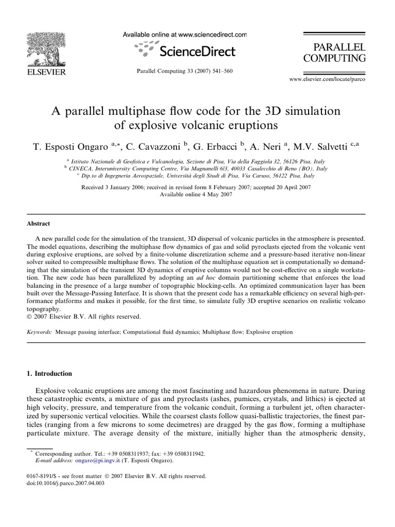 A Parallel Multiphase Flow Code for the 3D Simulation of Explosive ...