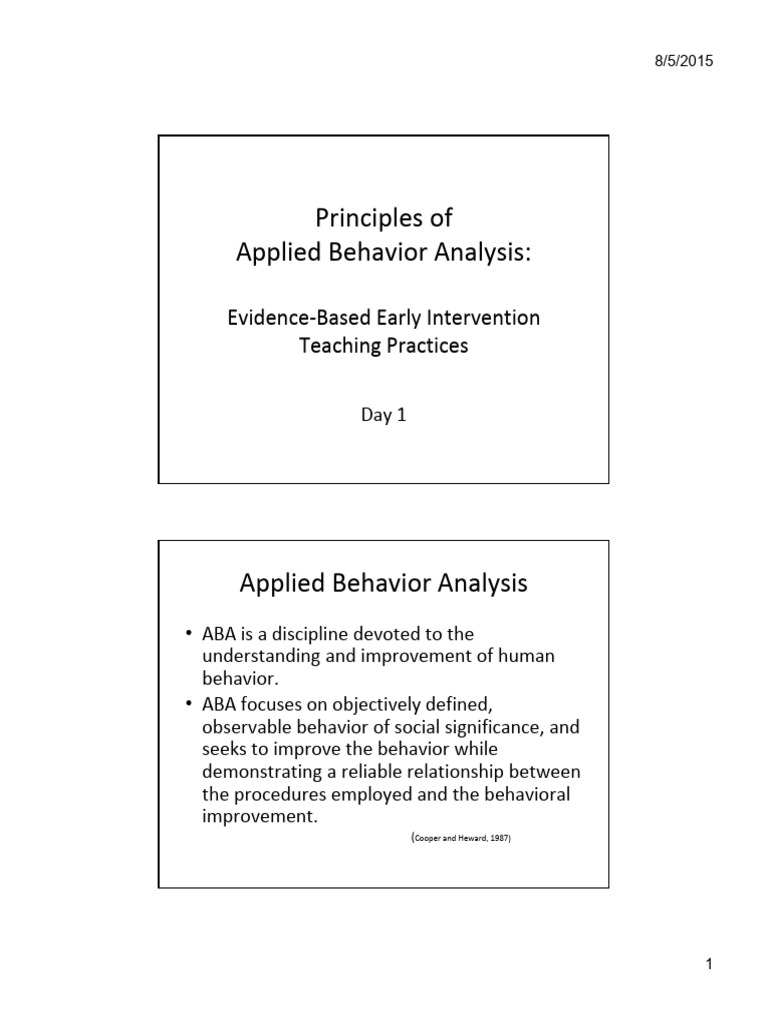 Characteristics of ABA | PDF | Reinforcement | Behavioural Sciences