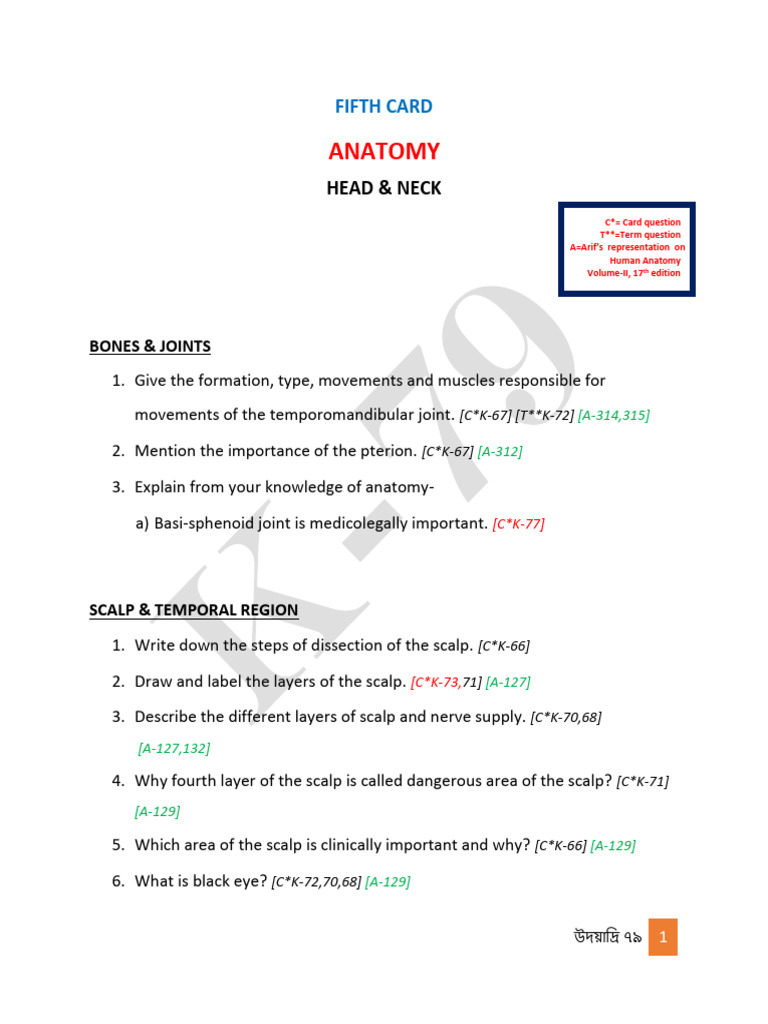 01. Anatomy - Head _ Neck | PDF | Neck | Human Nose