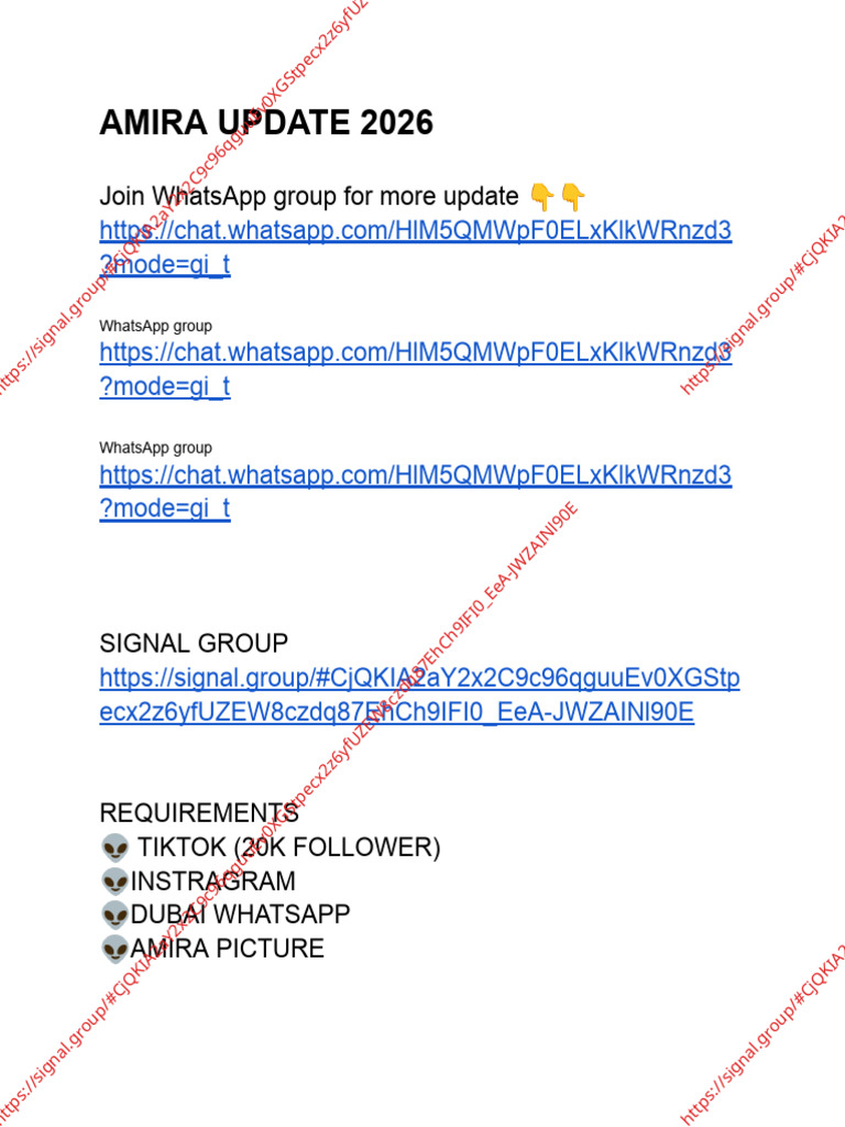 Amira Update 2026 | PDF