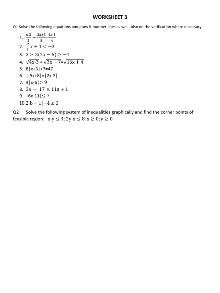 Worksheet 3 | PDF