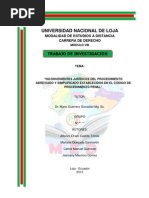 INCONVENIENTES JURÍDICOS DEL PROCEDIMIENTO ABREVIADO Y SIMPLIFICADO ESTABLECIDOS EN EL CÓDIGO DE PROCEDIMIENTO PENAL