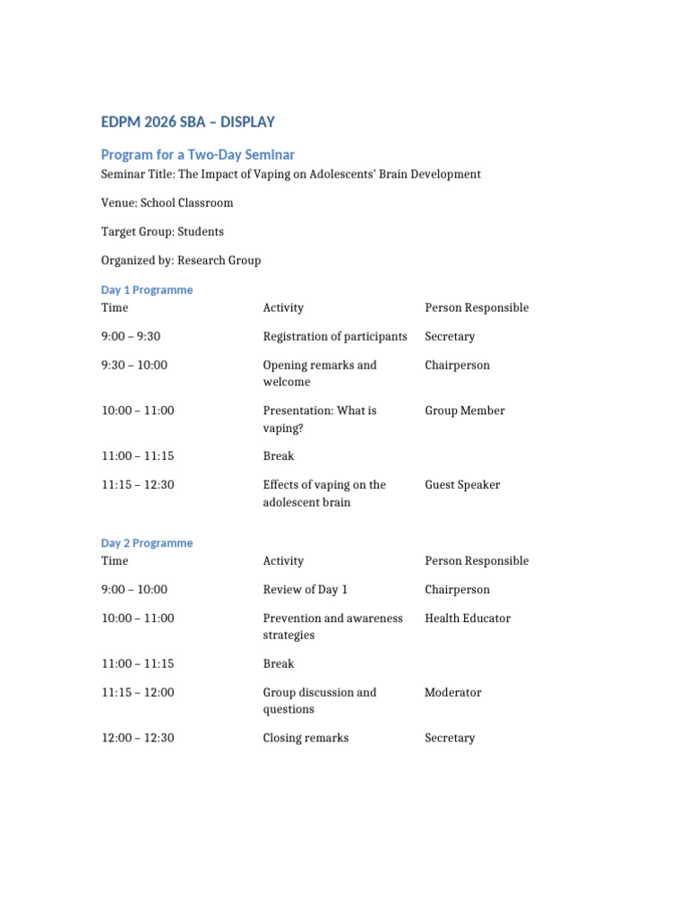 Edpm 2026 Sba Display | PDF