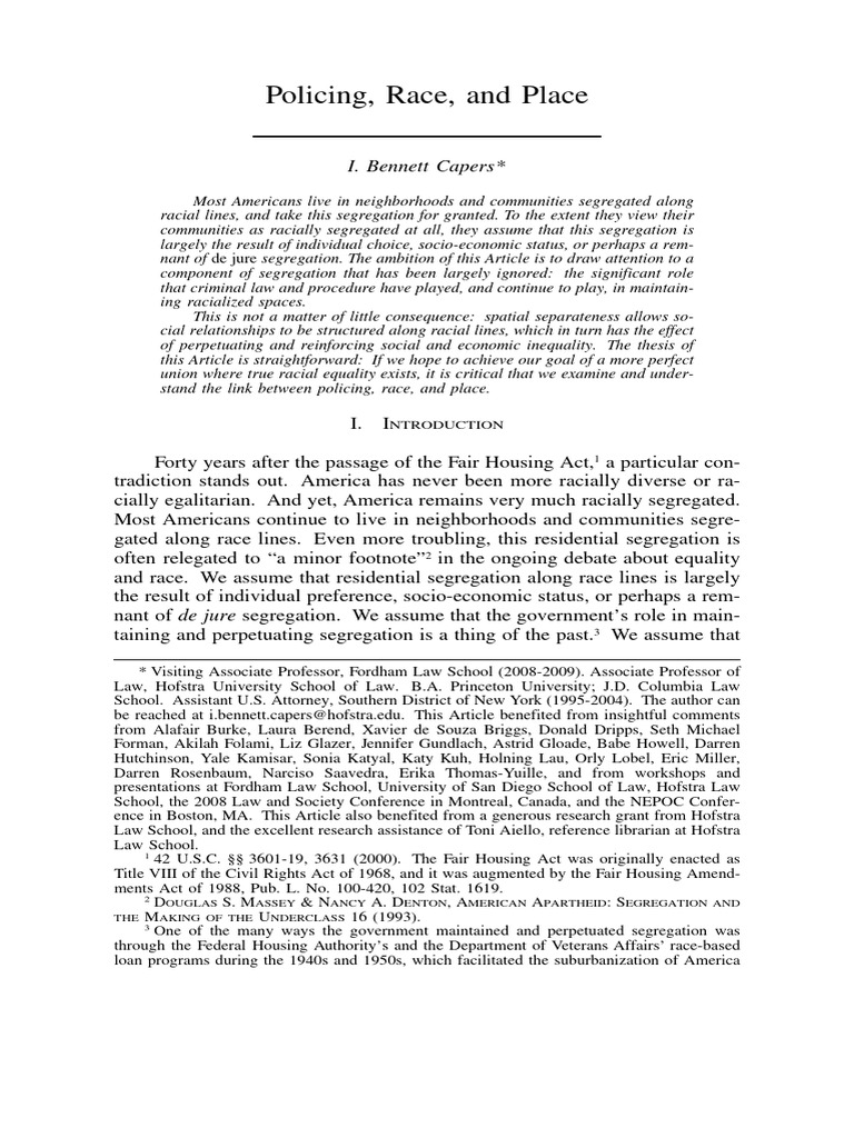 Police,Race and Place Copy | PDF | Racial Segregation In The United ...