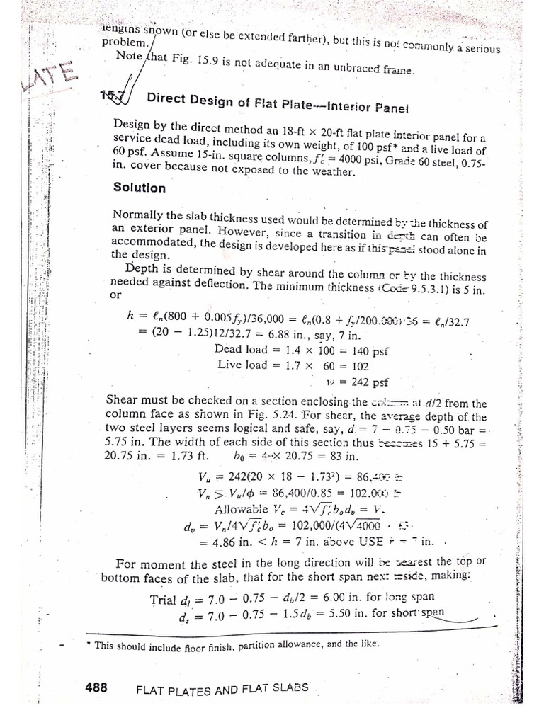 Design of Flat Plate & Flat Slabe (1) | PDF