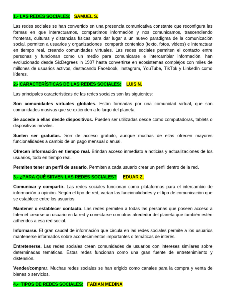 Las Redes Sociales | PDF | Redes sociales | Cultura popular y estudios ...