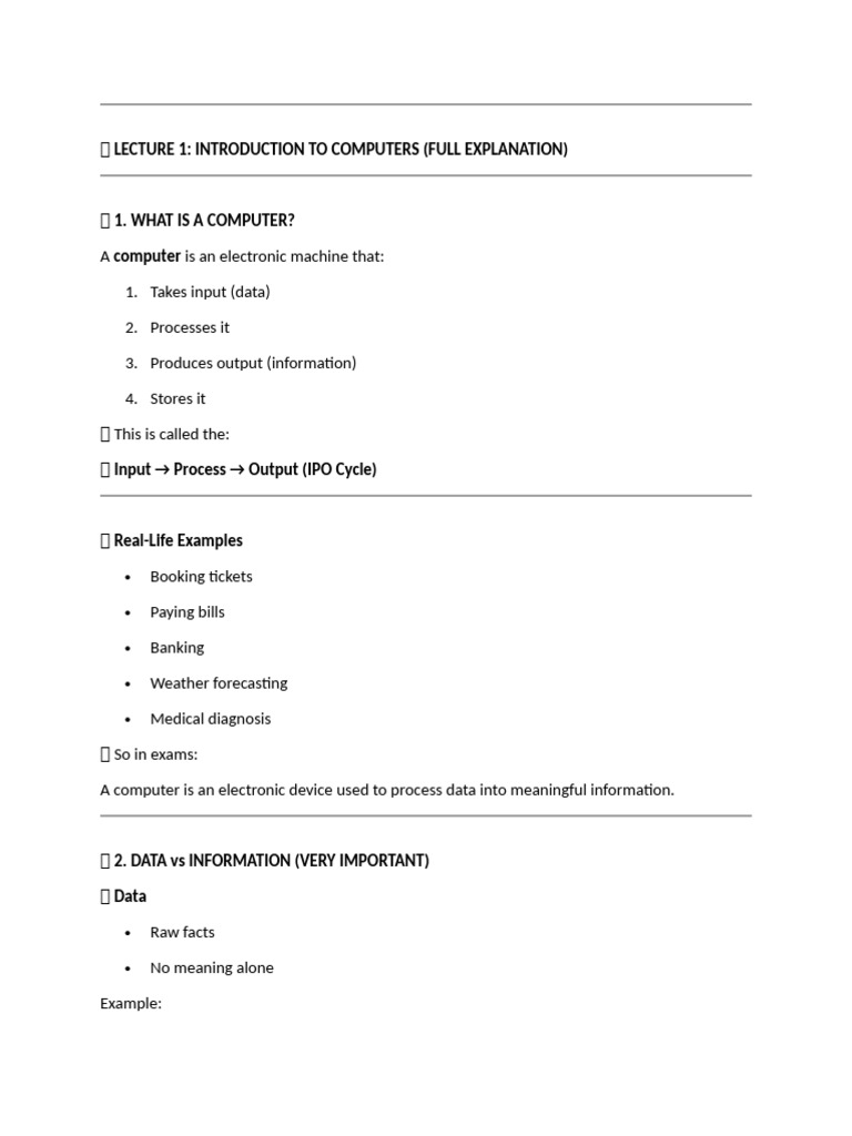 ICT NOTES | PDF | Central Processing Unit | Computer Data Storage