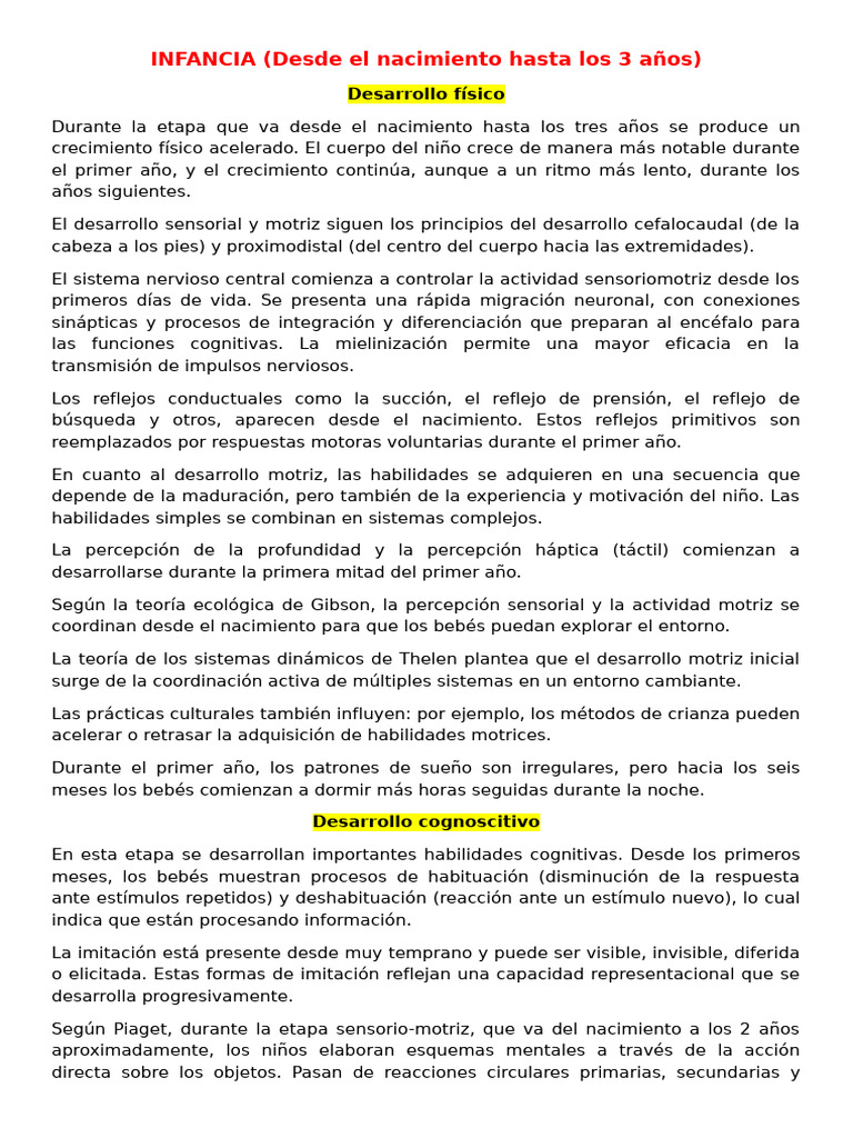 Etapas Del Desarrollo Humano | PDF | Teoría de apego | Adolescencia