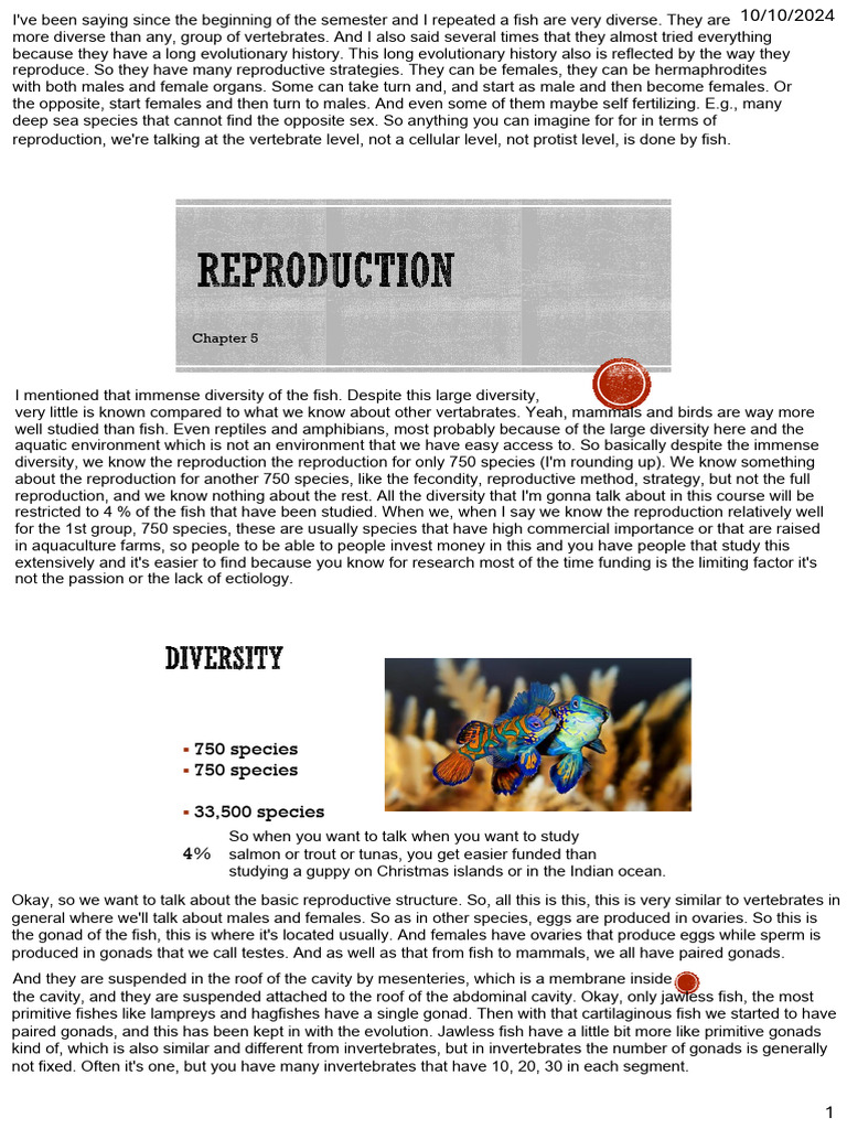 Chap 5 Biology - Reproduction | PDF | Egg | Uterus