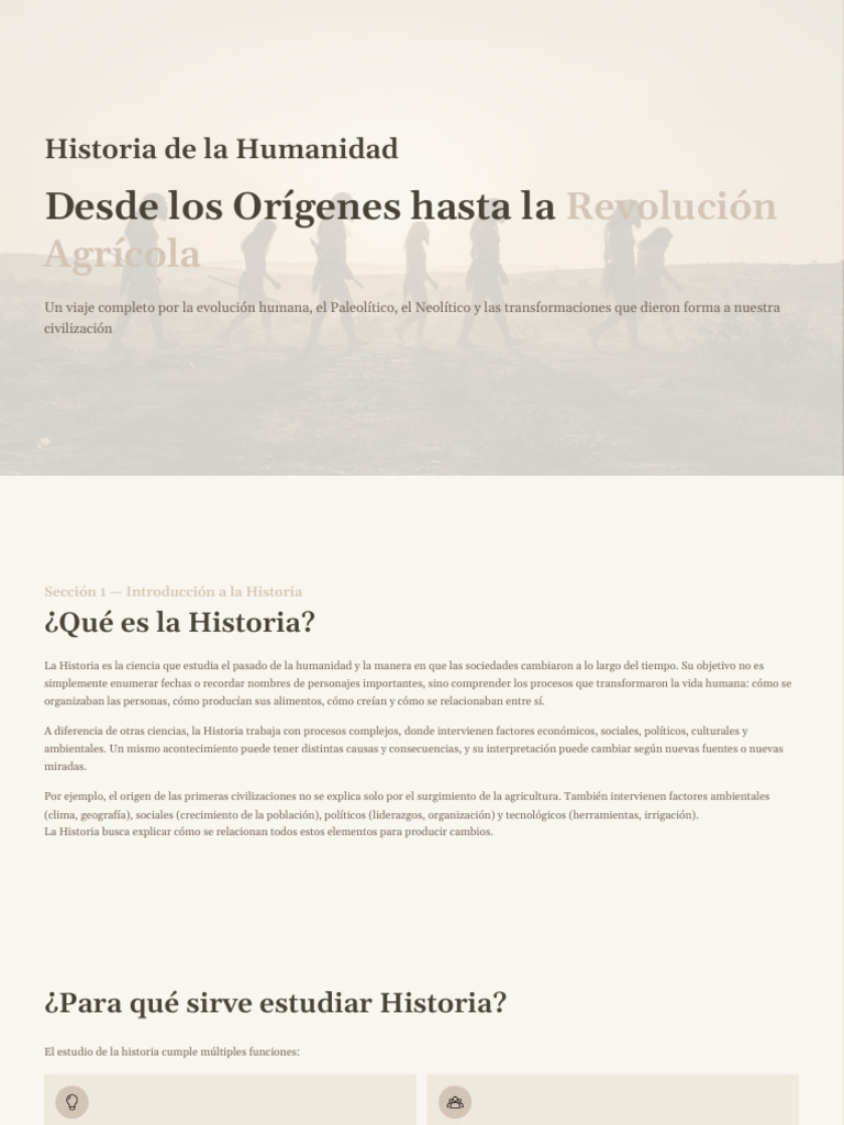 Historia de La Humanidad | PDF | Evolución humana | Humano