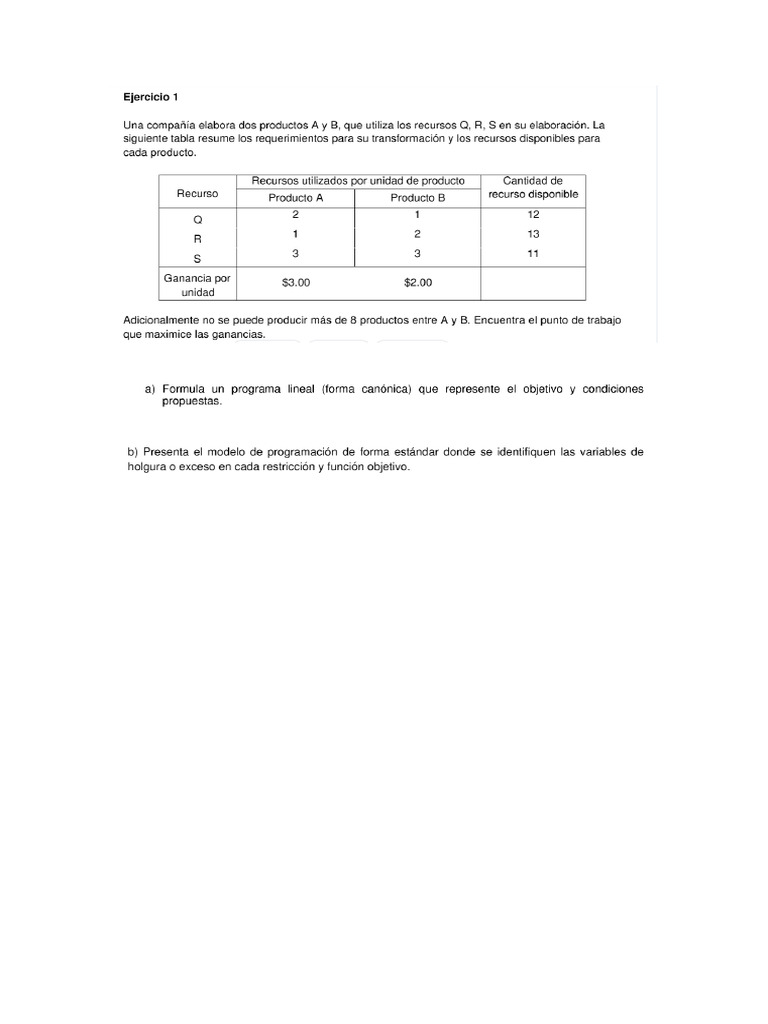 Ejercicio de Metodo Somplex | PDF