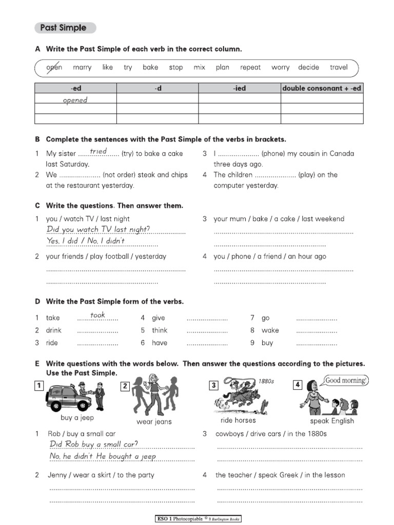 Past Simple Ex 2 | PDF