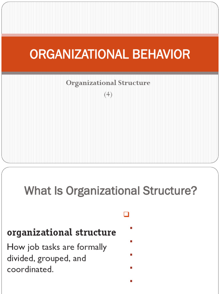 4 Organizational Behavior Org Structure | PDF | Organizational ...