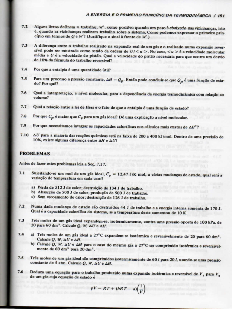 Exercios 1 CASTELLAN - FISICO-QUIMICA Fundamentos de Fsico Qumica ...