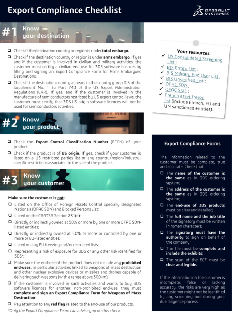 Export Compliance Checklist (ENGLISH) | PDF